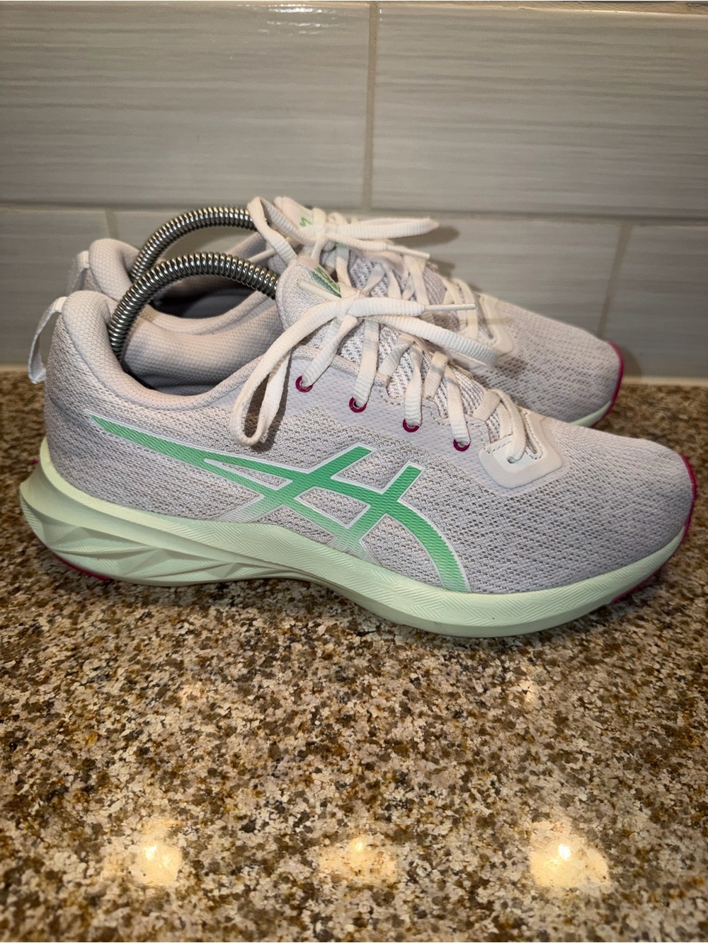 ASICS Women's Light Pink Running Sneakers with Mint Accents